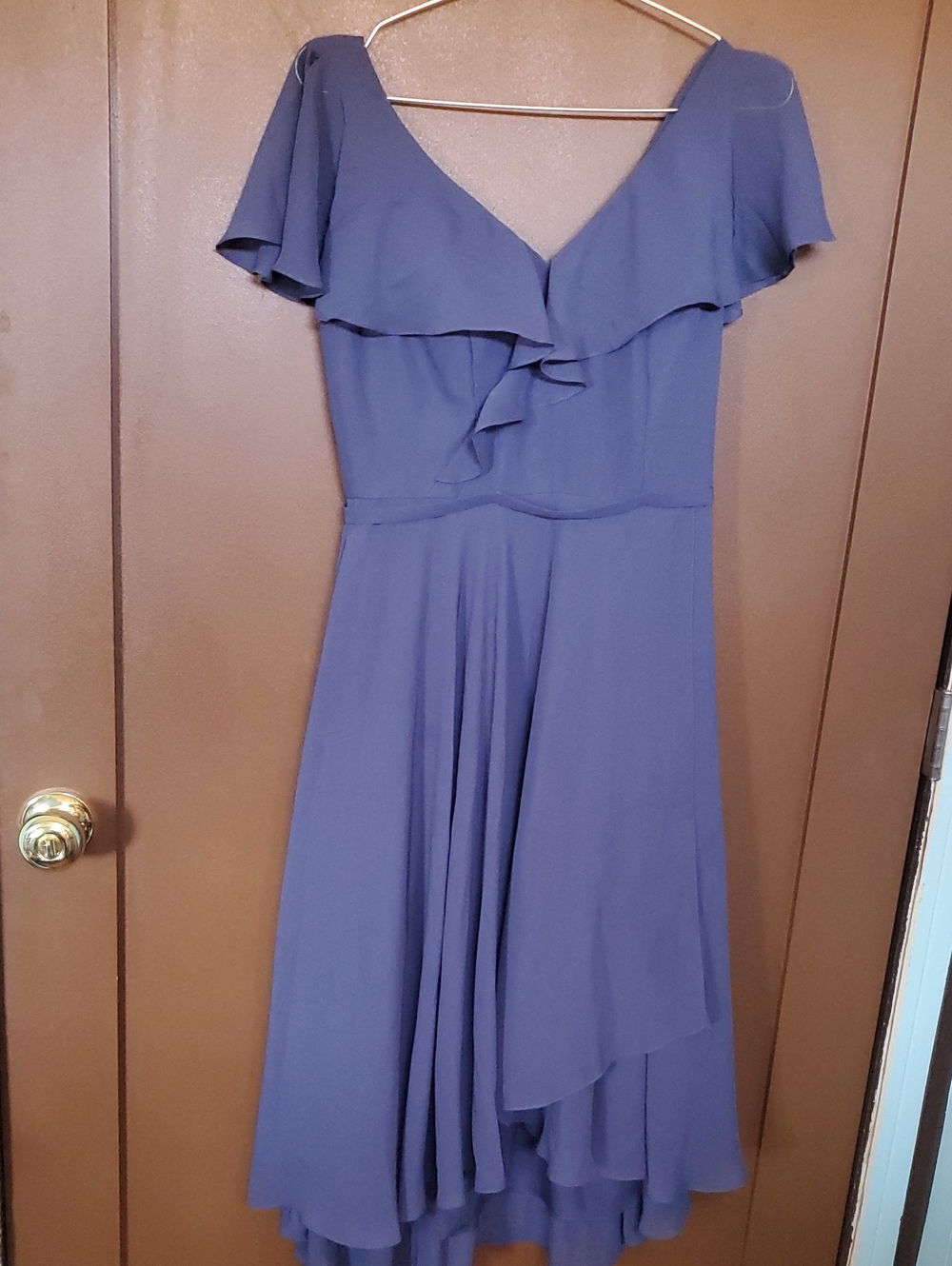Elegant Lavender Ruffle Midi Dress - Women's